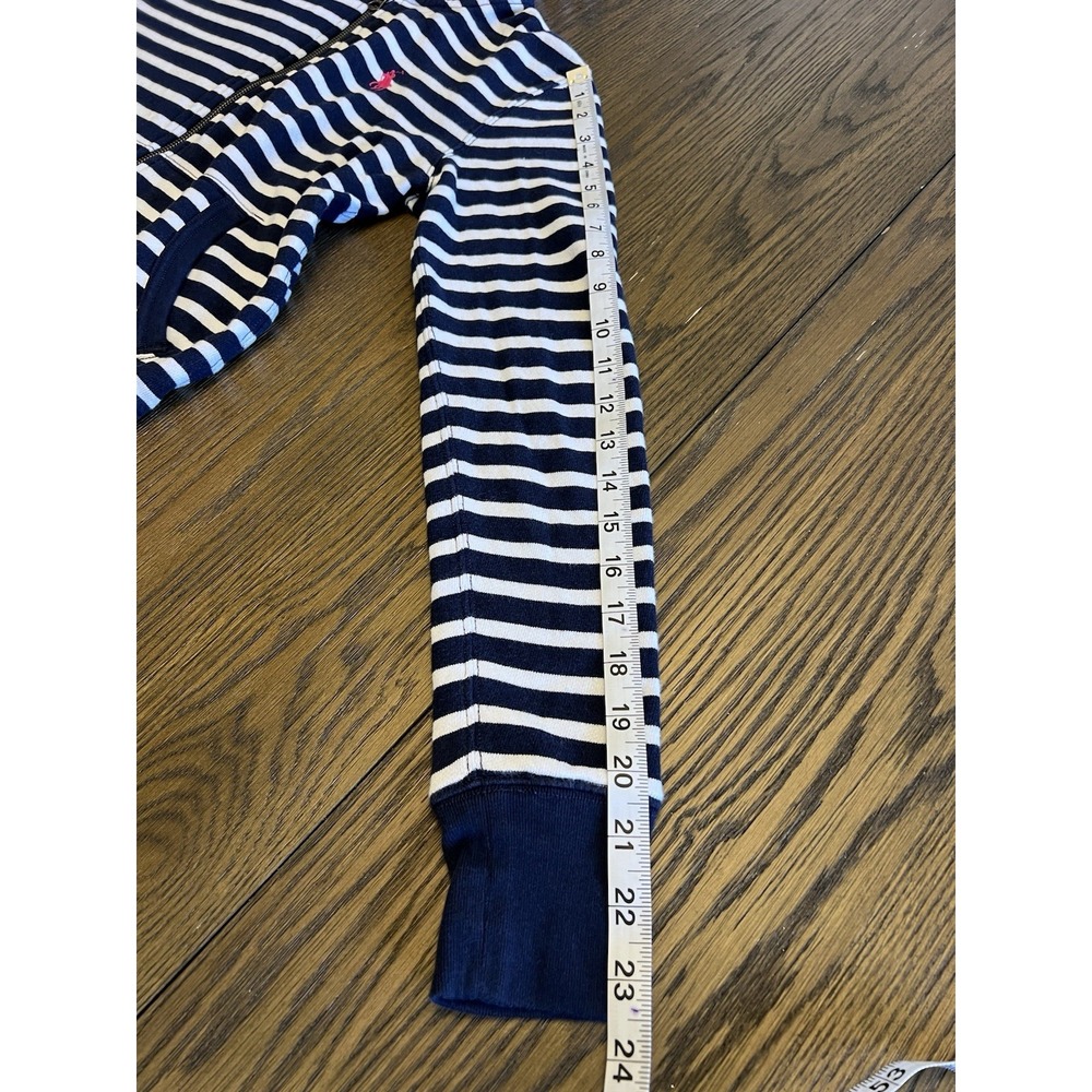 Ralph Lauren Hoodie Cotton Viscose Navy Striped Nautical Preppy Zip Up S/P - Picture 13 of 14
